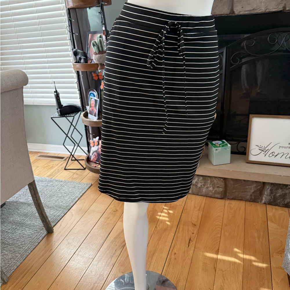 Black and White Striped Skirt